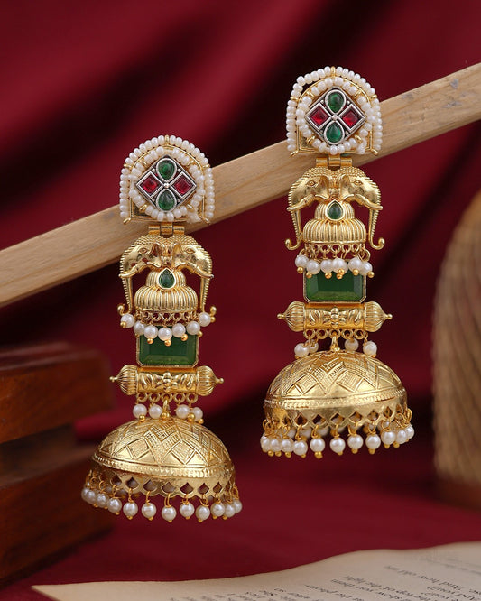 Parikha Gold Jhumki Earrings
