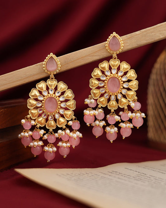 Floret Gold Dangler Earrings