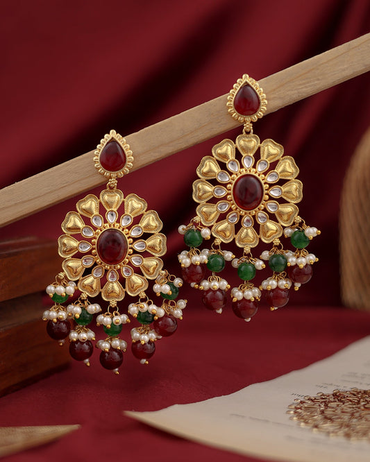 Floret Gold Dangler Earrings