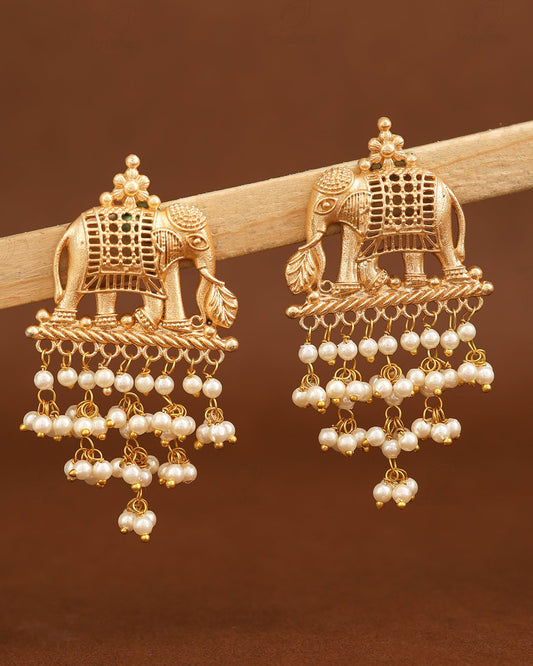 Gajraj Gold Dangler Earrings