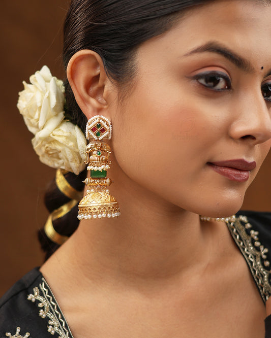 Parikha Gold Jhumki Earrings