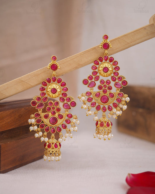 Niharika Golden Dangler Earrings