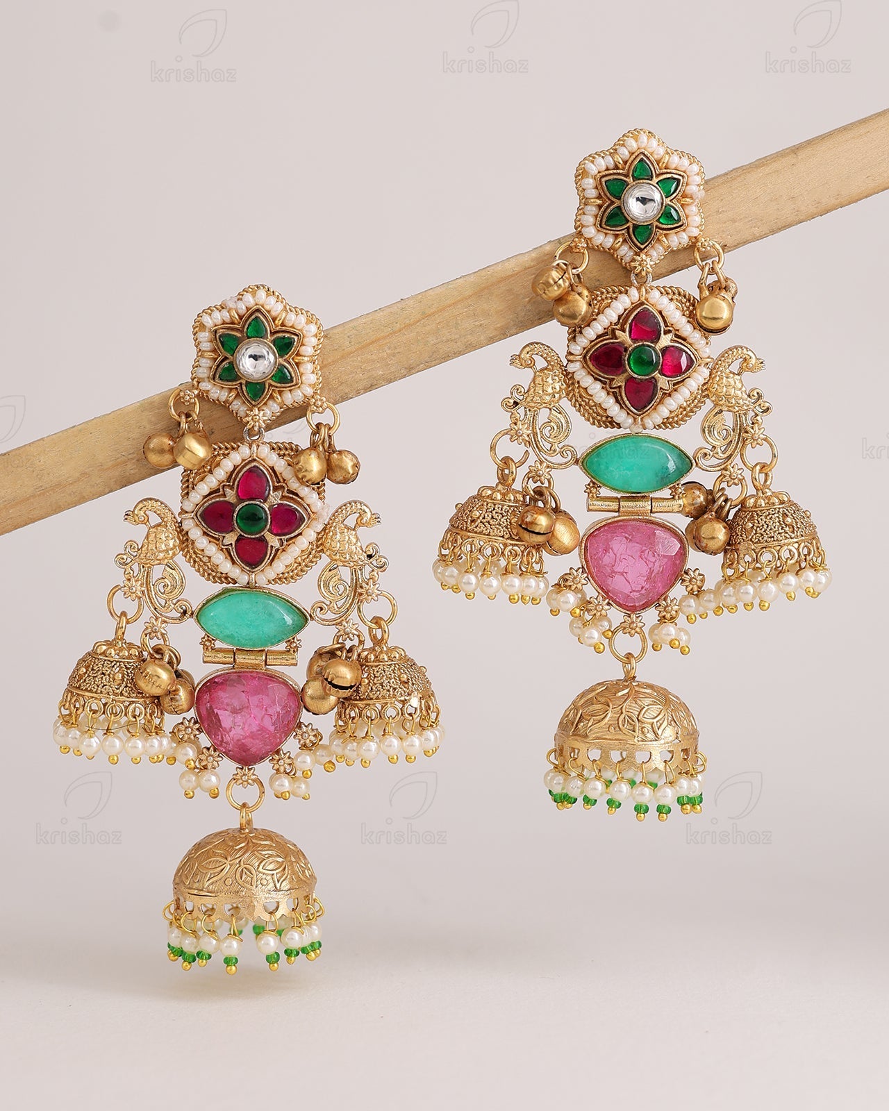 Preeti Mohan Premium Gold Jhumki