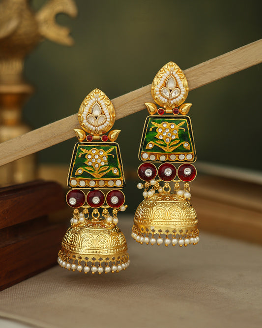 Pramila Gloden Jhumki Earrings