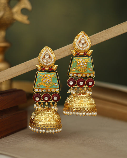 Pramila Gloden Jhumki Earrings