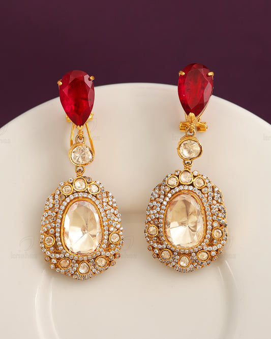 Indu 22k Gold Plated Danglers