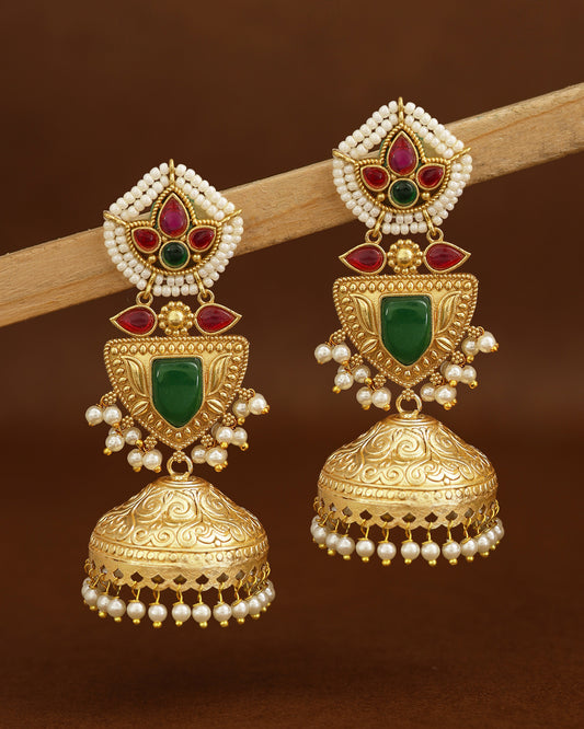 Pratyusha Gold Jhumki Earrings