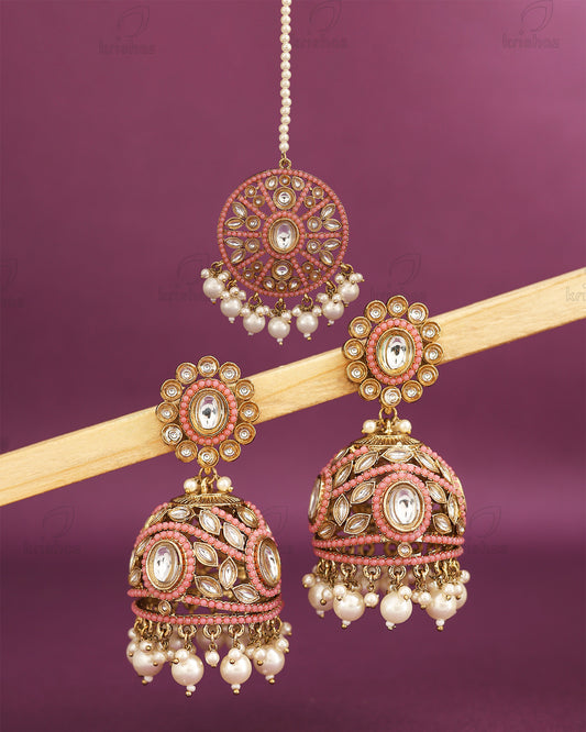 Ruksana Pakistani Kundan Jhumki With Mangtika
