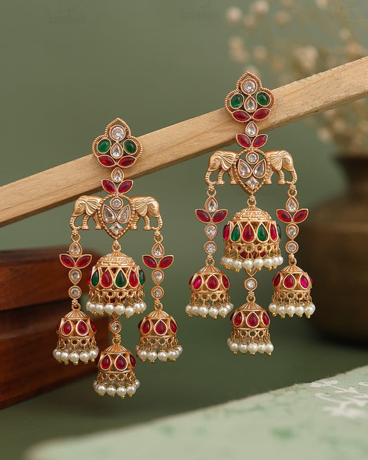 Gaurika Gold Jhumki Earrings