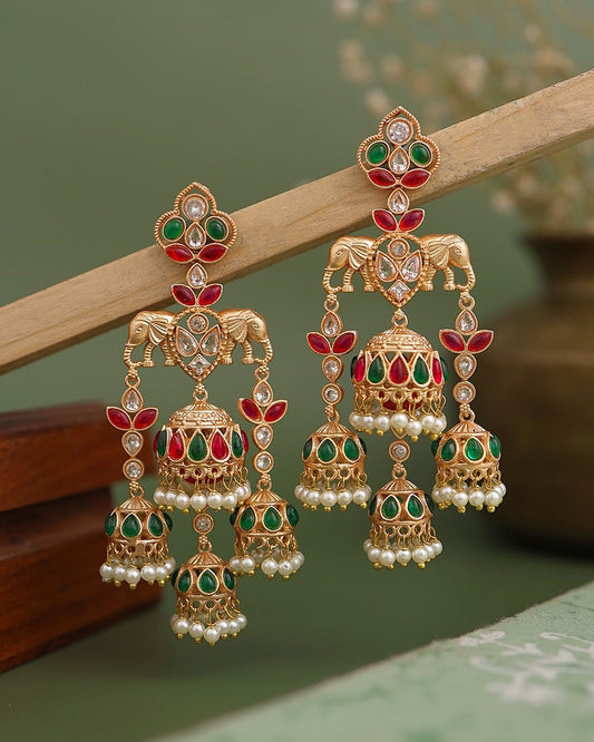 Gaurika Gold Jhumki Earrings