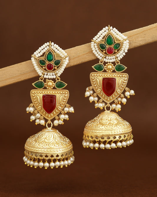 Pratyusha Gold Jhumki Earrings