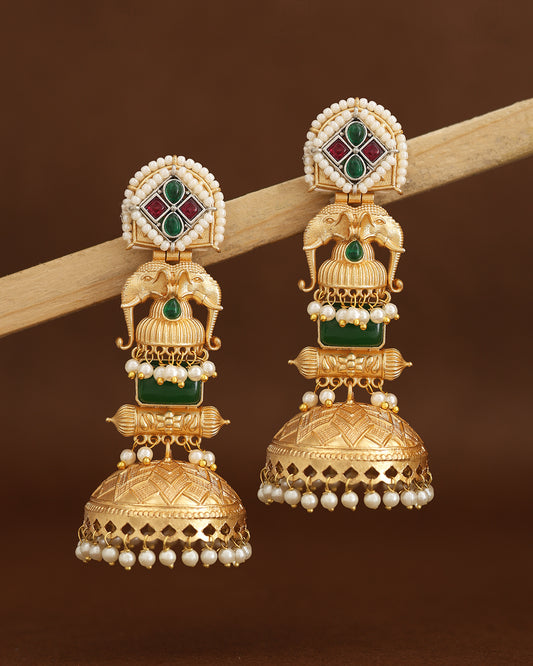 Parikha Gold Jhumki Earrings