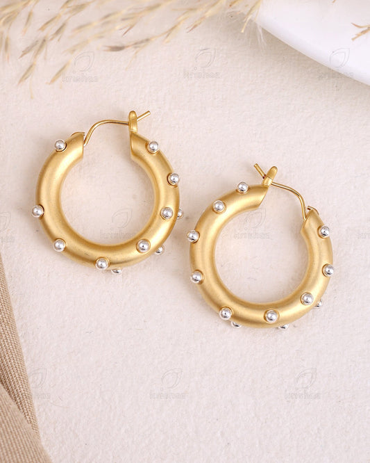 Annie Fashionable Matte Hoop Earrings