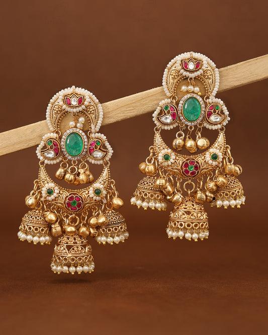 Noorani Kashmiri Gold Jhumki