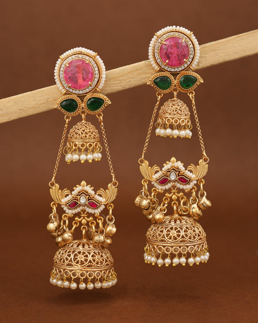 Seeshmahal Premium Gold Jhumki