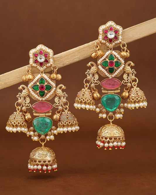 Preeti Mohan Premium Gold Jhumki