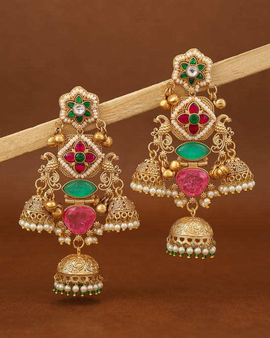 Preeti Mohan Premium Gold Jhumki