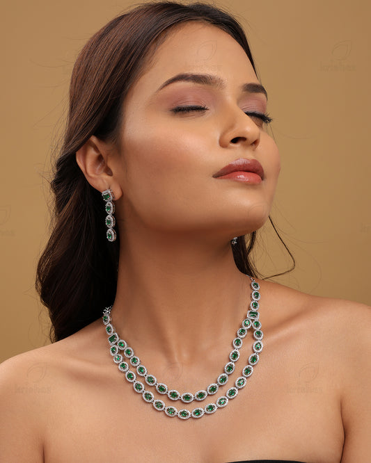 Valarie Rhodium Plated Cz Necklace