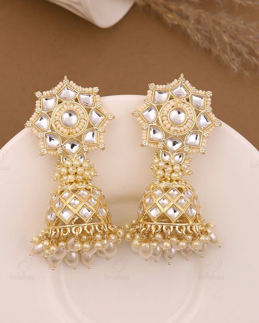 Megh Kundan Jhumki Earrings