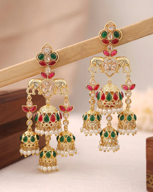 Gaurika Gold Jhumki Earrings