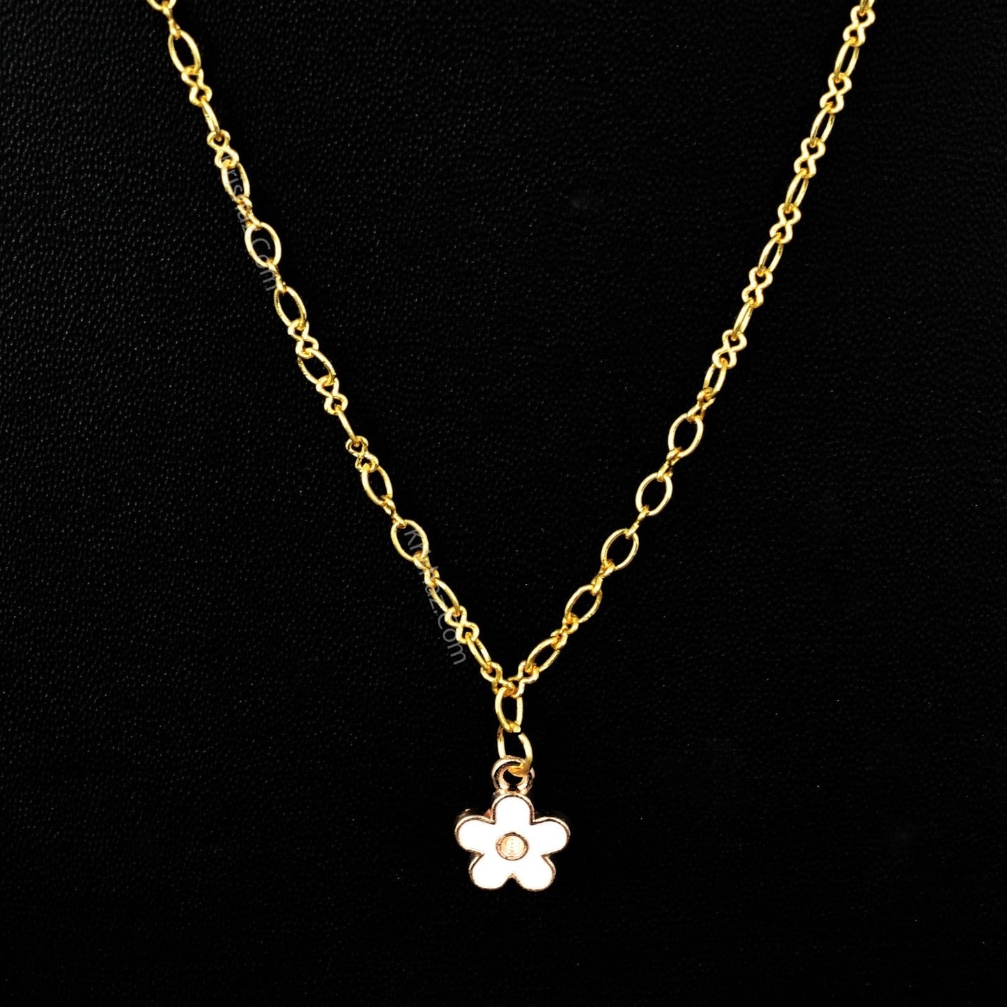 Gold Figure 8 Chain with Flower charms