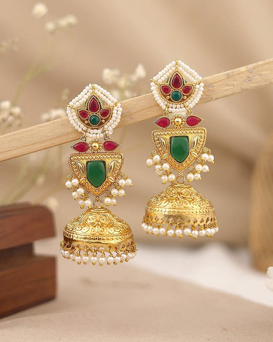 Pratyusha Gold Jhumki Earrings