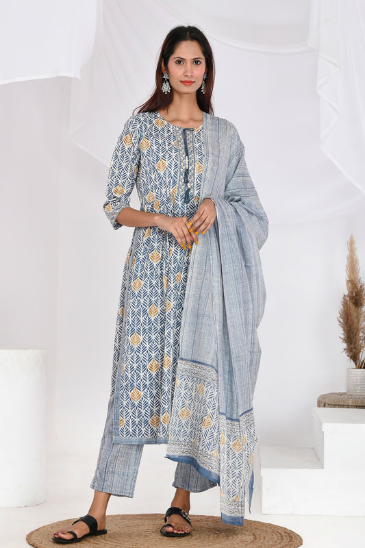 Indigo Blue Suit Set - Divya