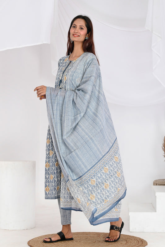 Indigo Blue Suit Set - Divya