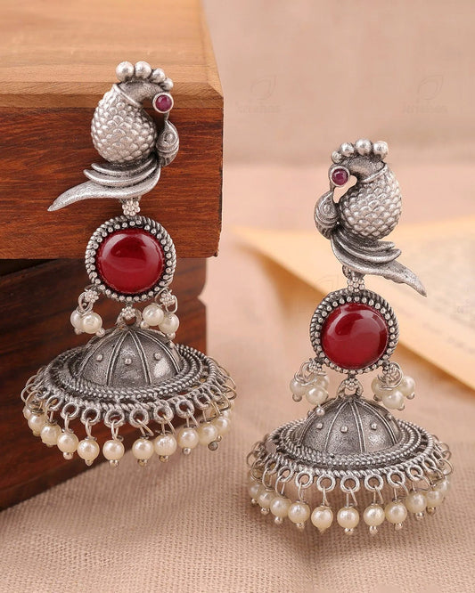 Parakeet Bird Jhumki Earrings