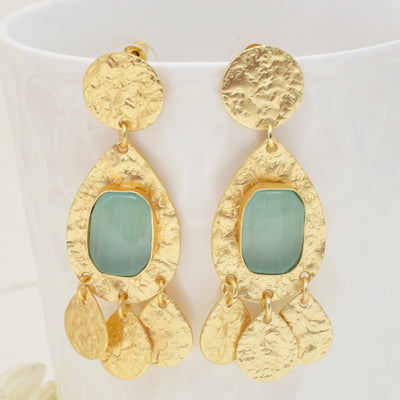 Vartika Long Matte Gold Dangler