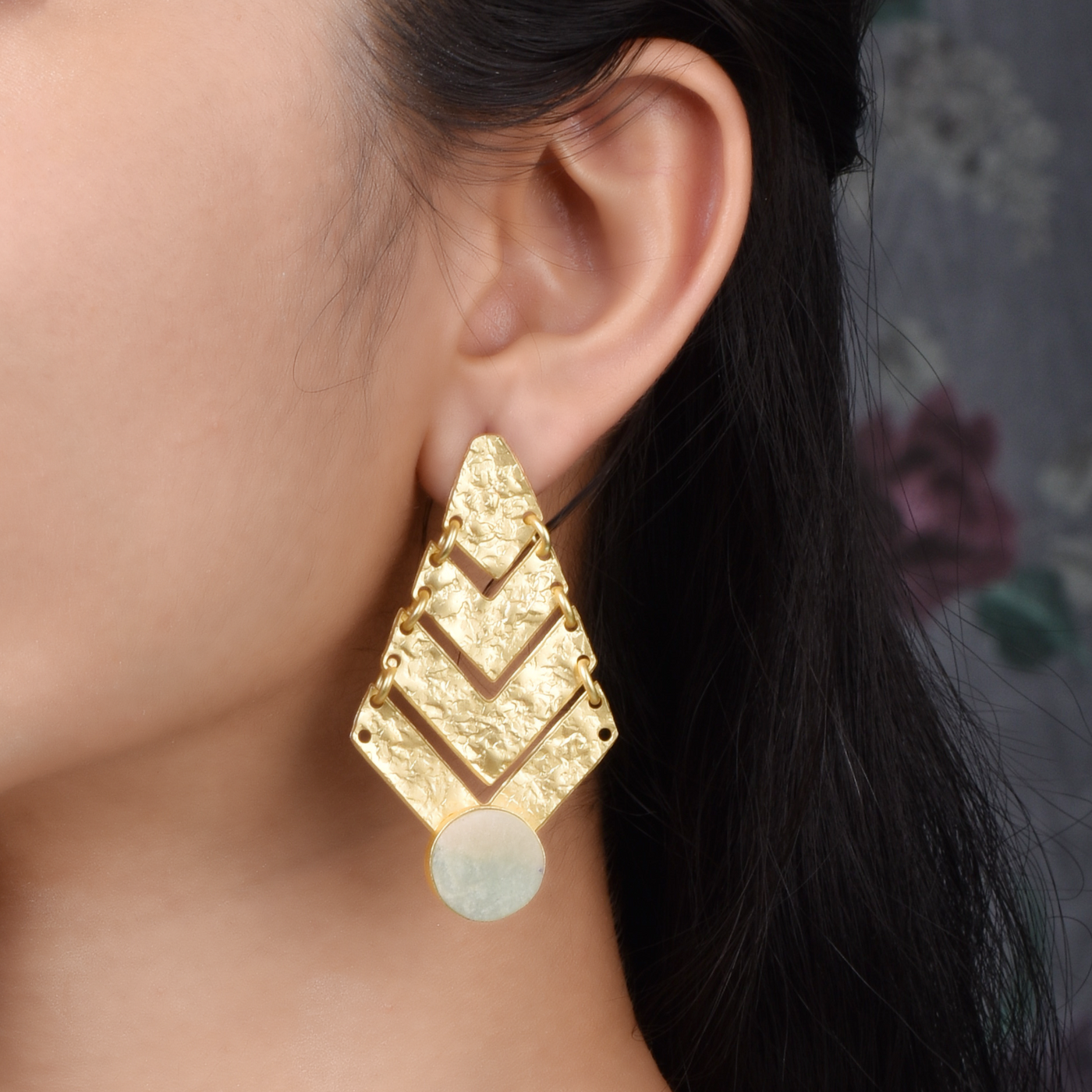 Vivaan Matte Gold Dangler