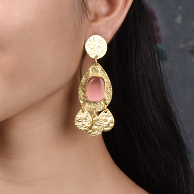 Vartika Long Matte Gold Dangler