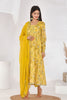 Yellow Floral Cotton Mulmul Suit Set - YWDG