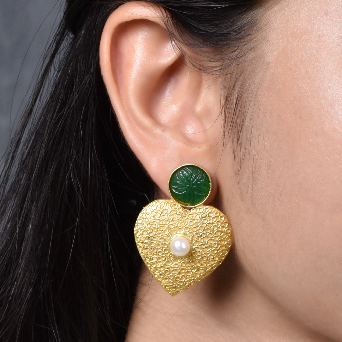 Hriday Matte Gold Studs