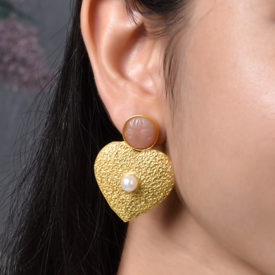 Hriday Matte Gold Studs