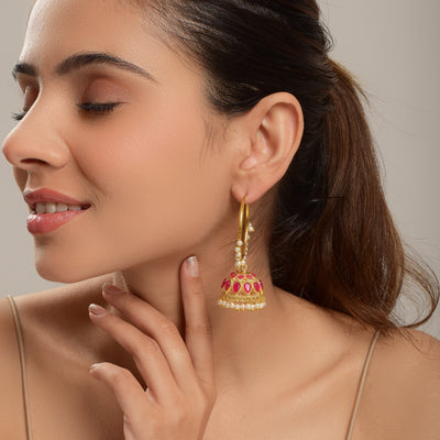Natasha Matte Gold Jhumki Earrings