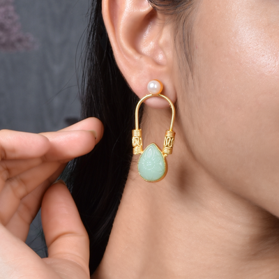 Ayana Contemporary Matte Gold Studs - xoiox