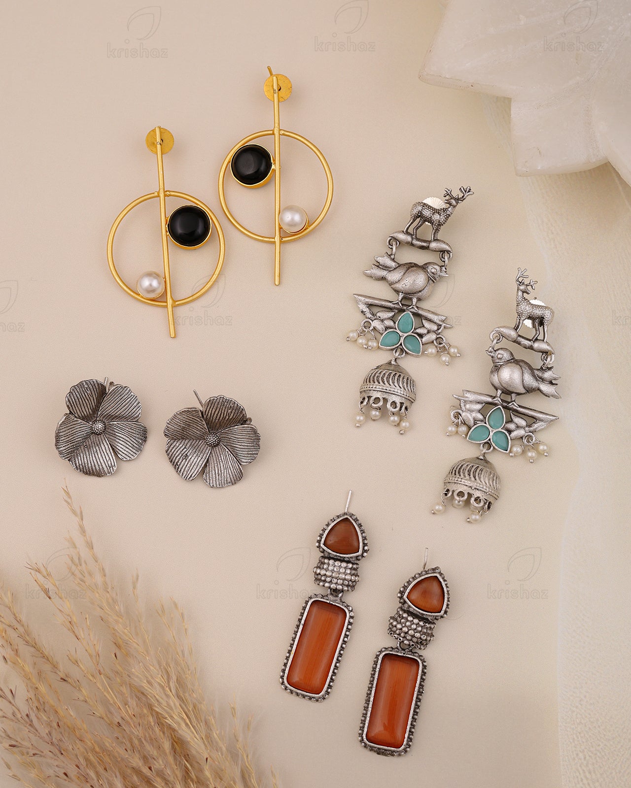 Dhvani Combo Earring Set - wxo