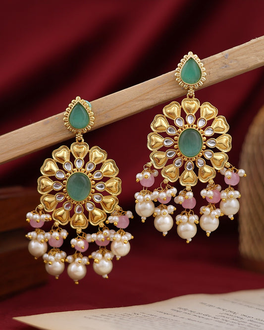 Floret Gold Dangler Earrings