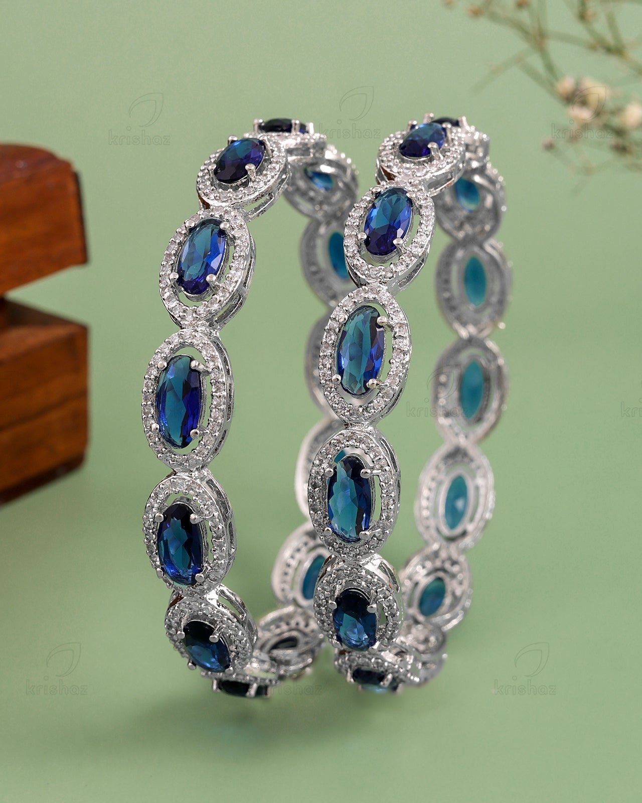 Sky Pair Of Cz Bangles