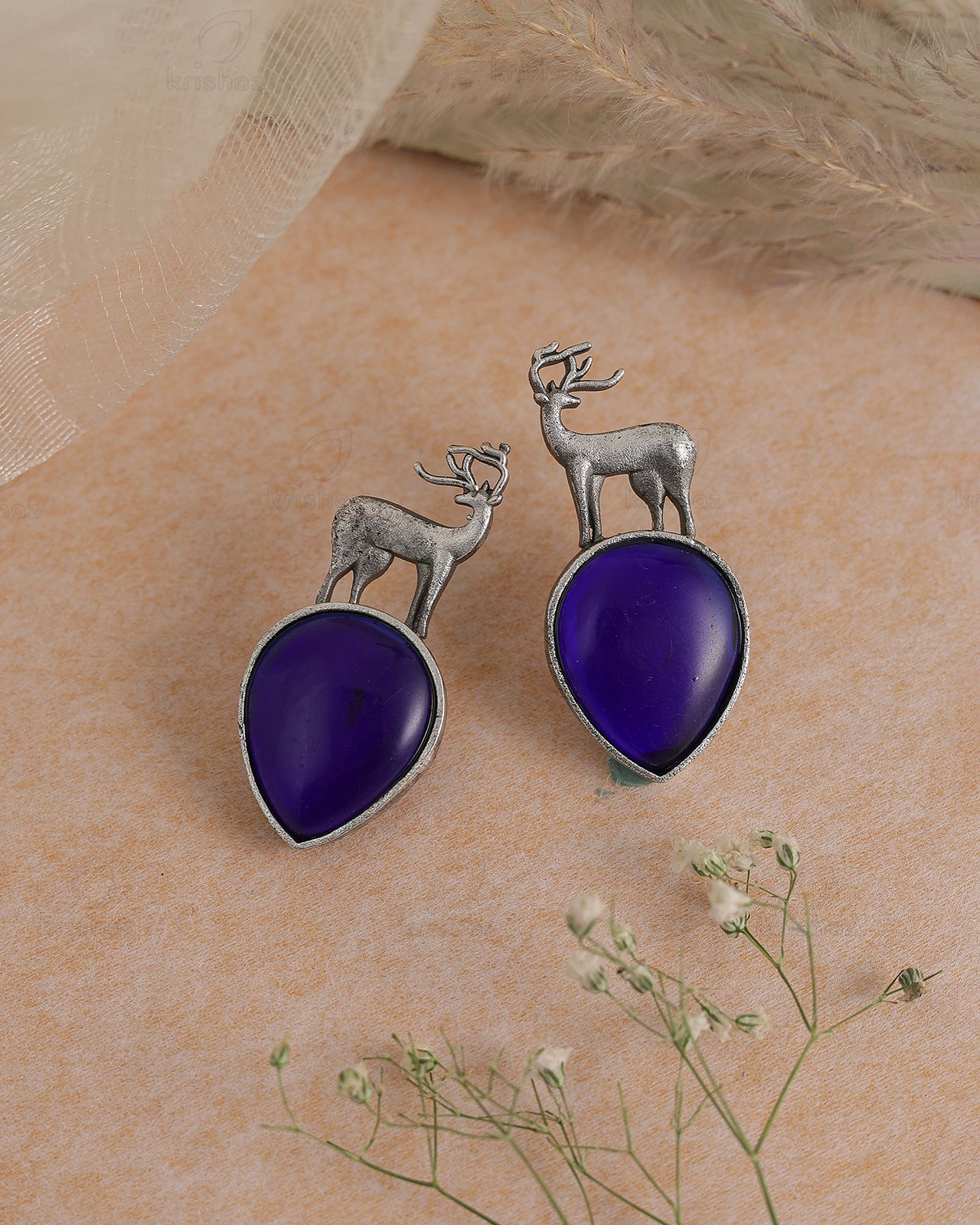 Deer Drop Stud Earrings