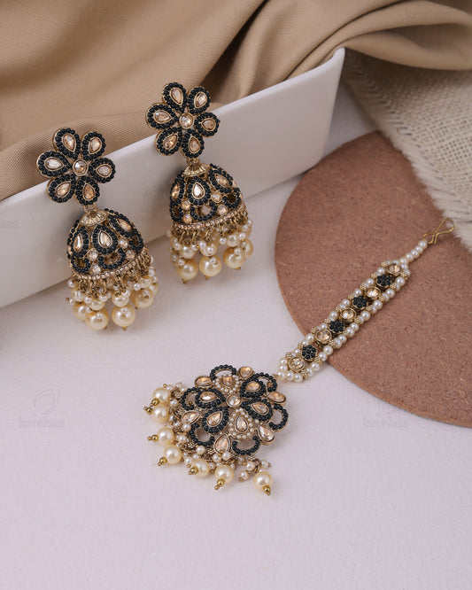 Jazba Pakistani Kundan Jhumki With Mangtika
