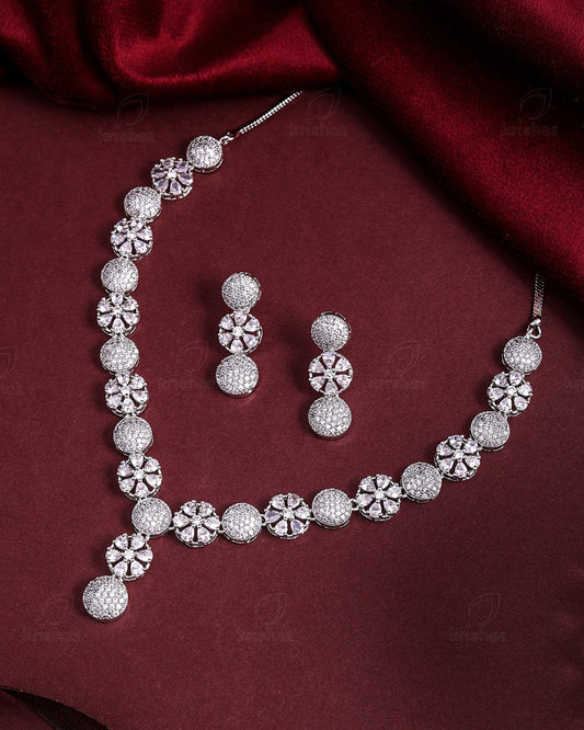 Jessica Rhodium Plated Cz Necklace