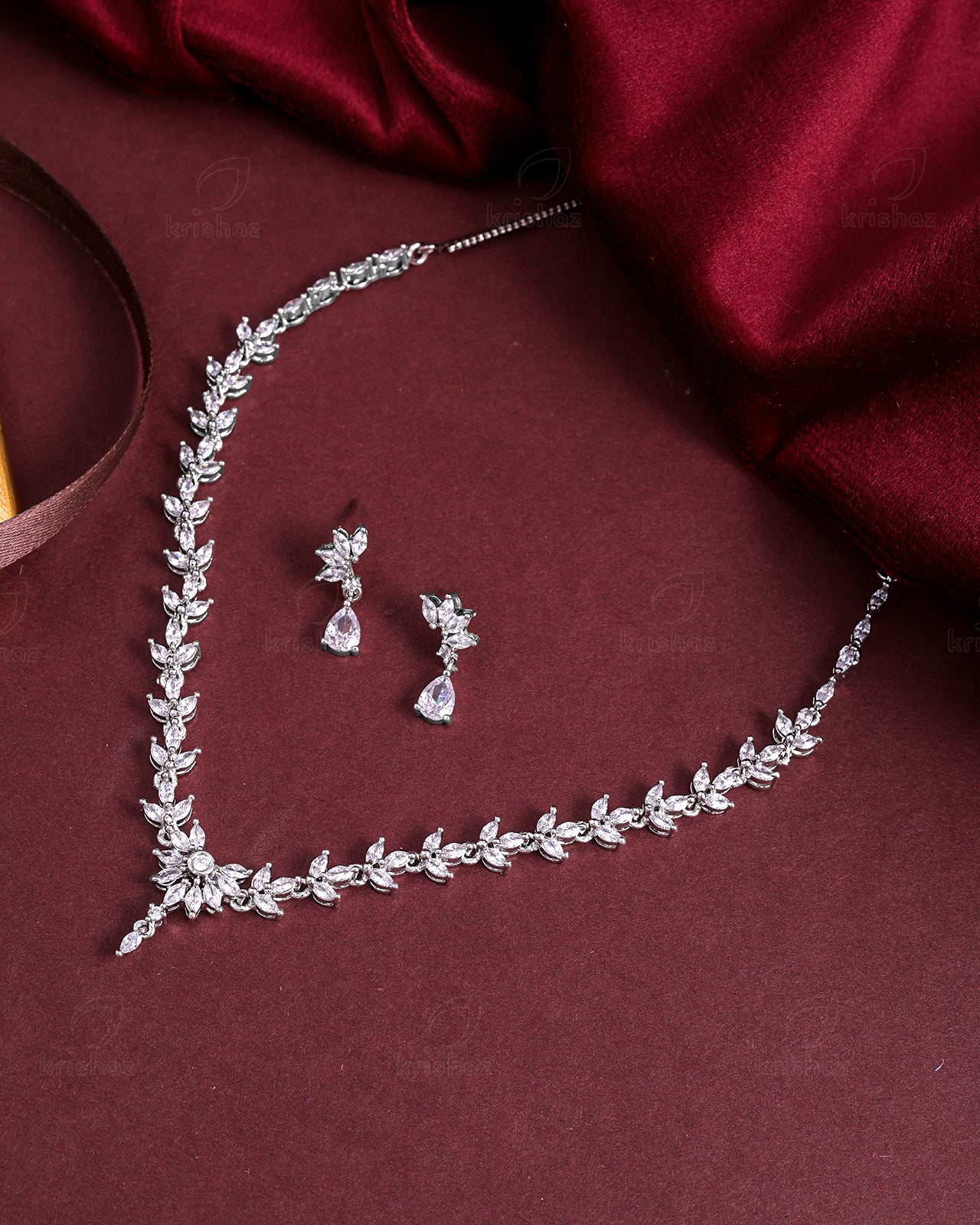 Helly Rhodium Plated Cz Necklace