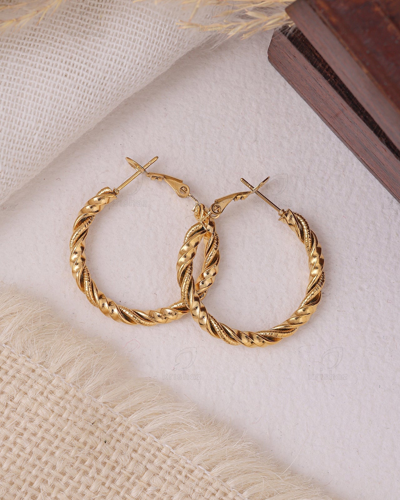 Silk Fashionable Hoop Earrings