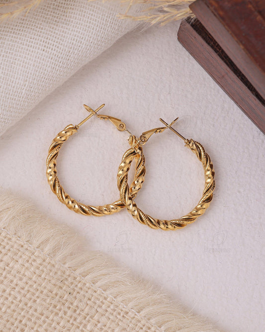 Silk Fashionable Hoop Earrings