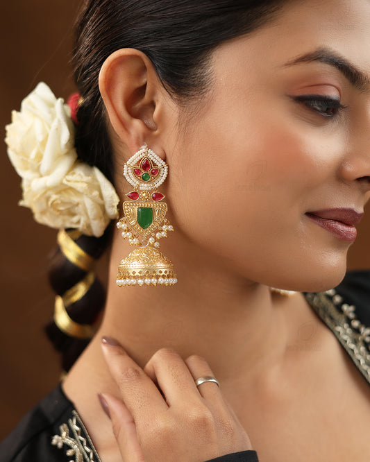 Pratyusha Gold Jhumki Earrings