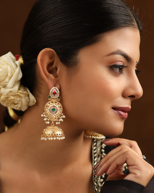 Manjusha Premium Gold Jhumki