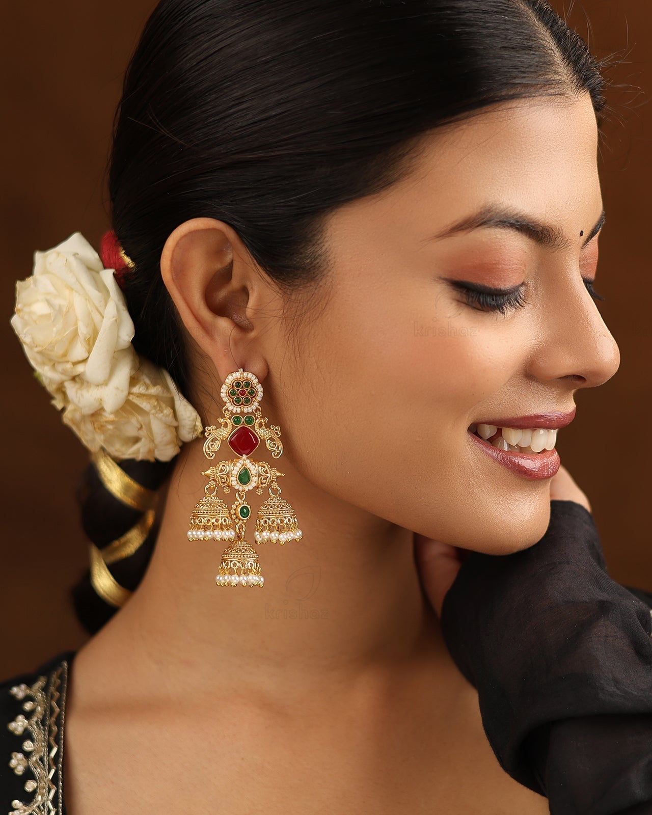Ikshita Gold Jhumki Earrings