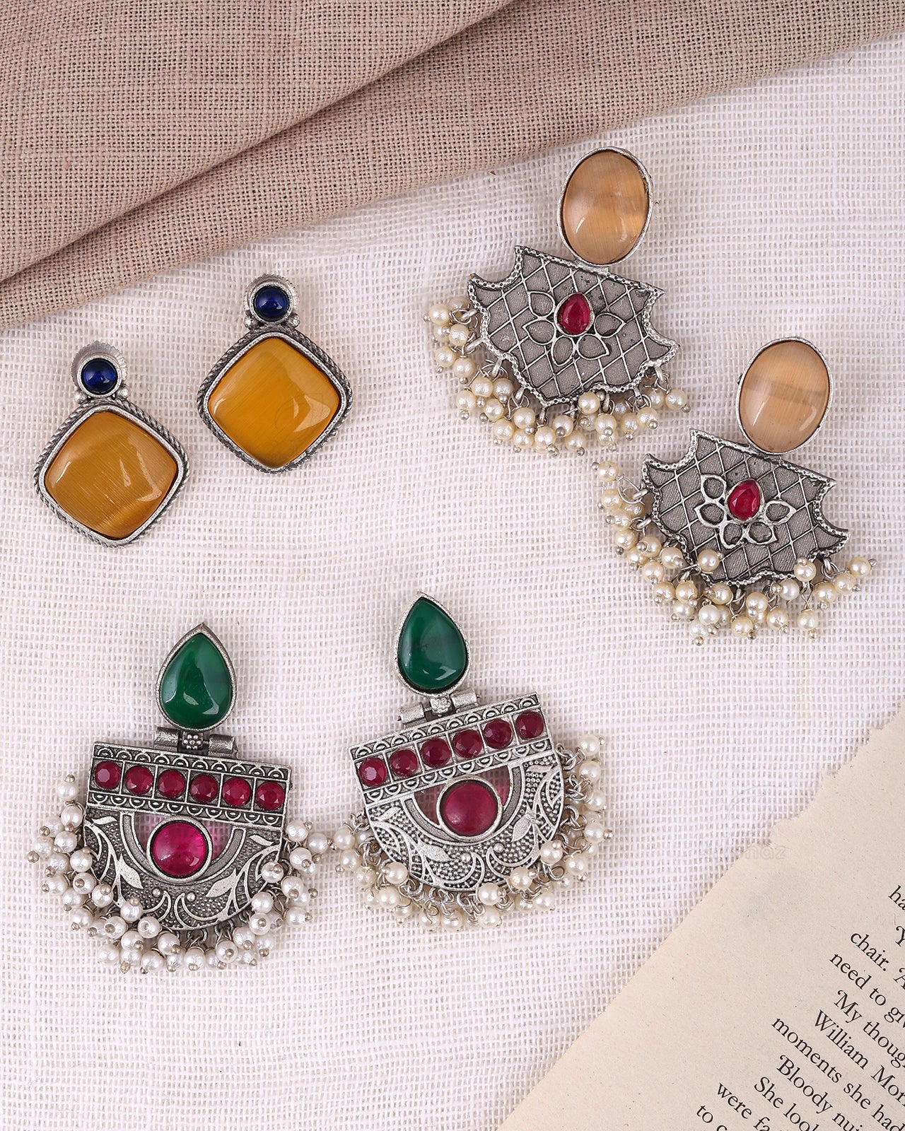 Pranchal Combo Earring Set - wxo